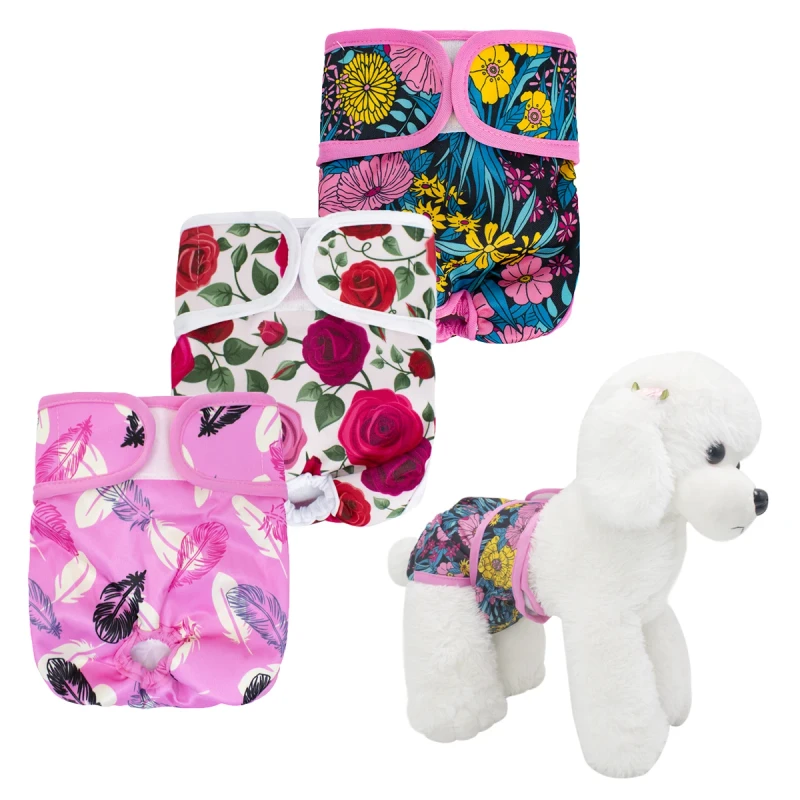 Adjustable Washable Puppy Diapers High Absorbency for Female Dogs