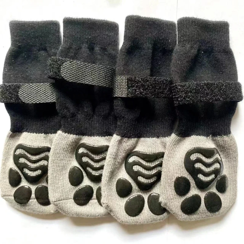 Adjustable Waterproof Breathable Boots Pet Shoes Outdoor Rubber Anti Slip Sole Cat Dog Socks