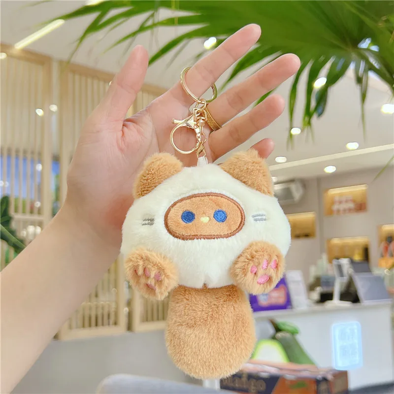 Adorable Plush Squeaky Wiggly Tail Pet Keychain Cat & Dog Designs Perfect Gift for Sensory Play