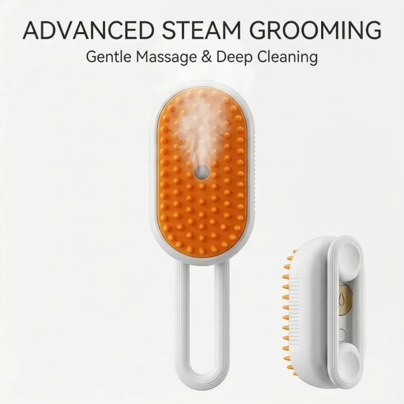 Advanced Steam Grooming ABS Plastic Automatic Dog Hair Remover Brush Cat Grooming Item in Box Pet Grooming Products