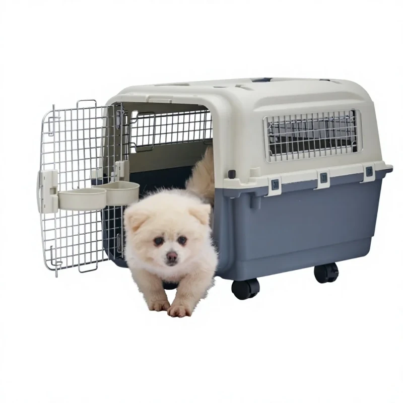 Air China Plastic Pet Carrier Portable Outdoor Car Dog Crate Large Dogs Cat Cage Handheld Checked Baggage Travel