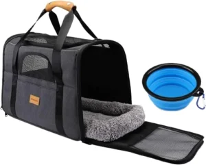 Airline Approved Carrier Soft Sided Collapsible Travel Puppy Carrier Cat Dog Carrier Bag for Small Medium Cats Puppies