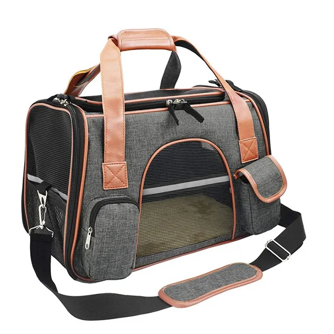 Airline Approved Eco Friendly Plastic Cotton Nylon Modern Animal Pet Carrier Foldable Soft Sided Small Animal Travel Bag