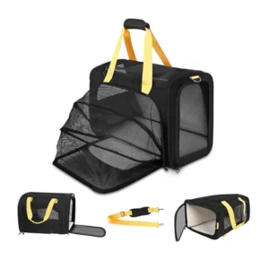Airline Approved Expandable Pet Carrier Bag for Small Dogs and Large Cats