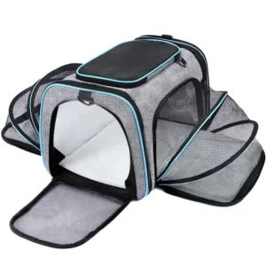 Airline Approved Expandable Soft Sided Pet Travel Carrier Zipper Closure Cat and Dog Backpack with Pockets Removable Fleece Pad