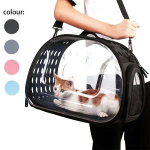 Airline Approved Foldable and Portable Soft Plastic Pet Bag Transparent Cat Carrier Backpack