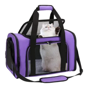 Airline Approved Pet Carrier Backpack Breathable Cat and Dog Carrier with Zipper Closure Modern Nylon Material