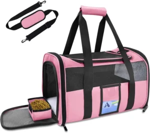 Airline Approved Pet Carrier Bag Cat Travel Bag in Vehicle Pet Kennel in Car Dog Car Seat Box Small Animal Cage for Travel