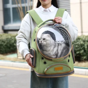Airline Approved Pet Cat Dog Carrier Travel Transparent Nylon Zipper Pet Backpack Breathable Foldable 20kg Capacity Outdoor