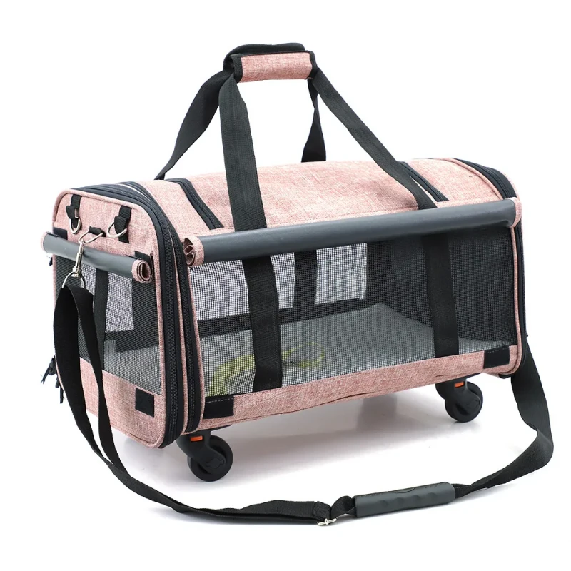 Airline Approved Portable Pet Carrier Bag Breathable Puppy Travel Trolley Backpack Stroller for Small Animals Dog Cat Hiking