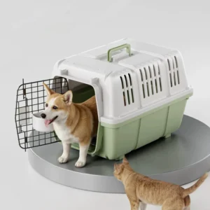 Airline Approved Portable Plastic Large Air Travel Kennel on Wheels Pet Dog Cat Carrier Crate Cage