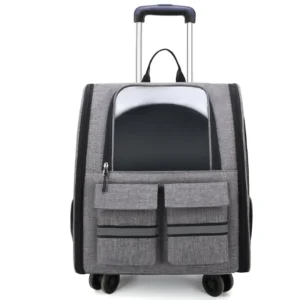 Airline Approved Portable Polyester Cat Backpack and Trolley Breathable Foldable Pet Carrier for Dogs Zipper Closure