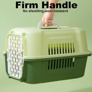 Airline Pet Crate Breathable Eco Friendly Plastic Carrier with Button Closure for Dogs Cats & Small Animals