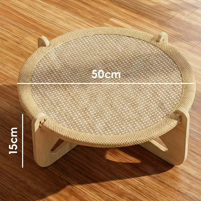All Season Breathable Double Layer Wood Sisal Scratch Pad Cat Hammock Bed Furniture for Indoor Cats