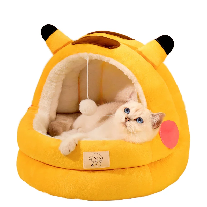 All Season Cat Bed Dog Bed Winter Warm Cat Bed Semi Enclosed Pet Nest for Sense of Security Cat Sleeping Nest Hiding House