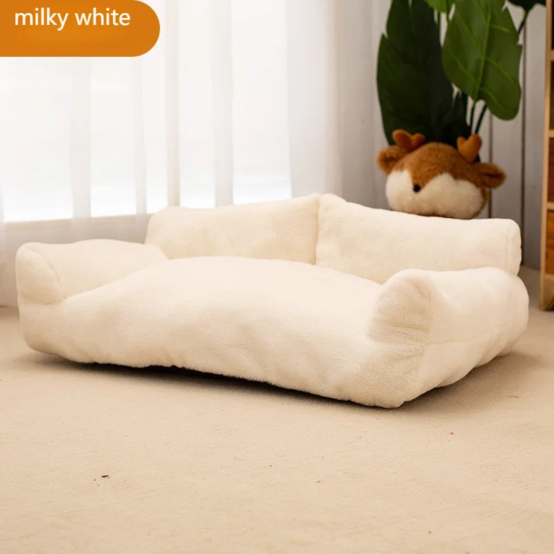 All Season Large Portable Pet Bed Thickened Warm Sofa Style Wear Resistant Mat Rectangle Modern Design Animal Pattern Soft