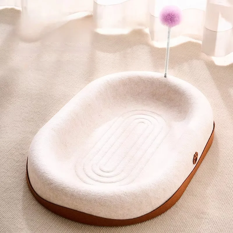All-season Solid cat Bed Durable Non-shedding Scratch-resistant Felt Scratching Postyour Cats