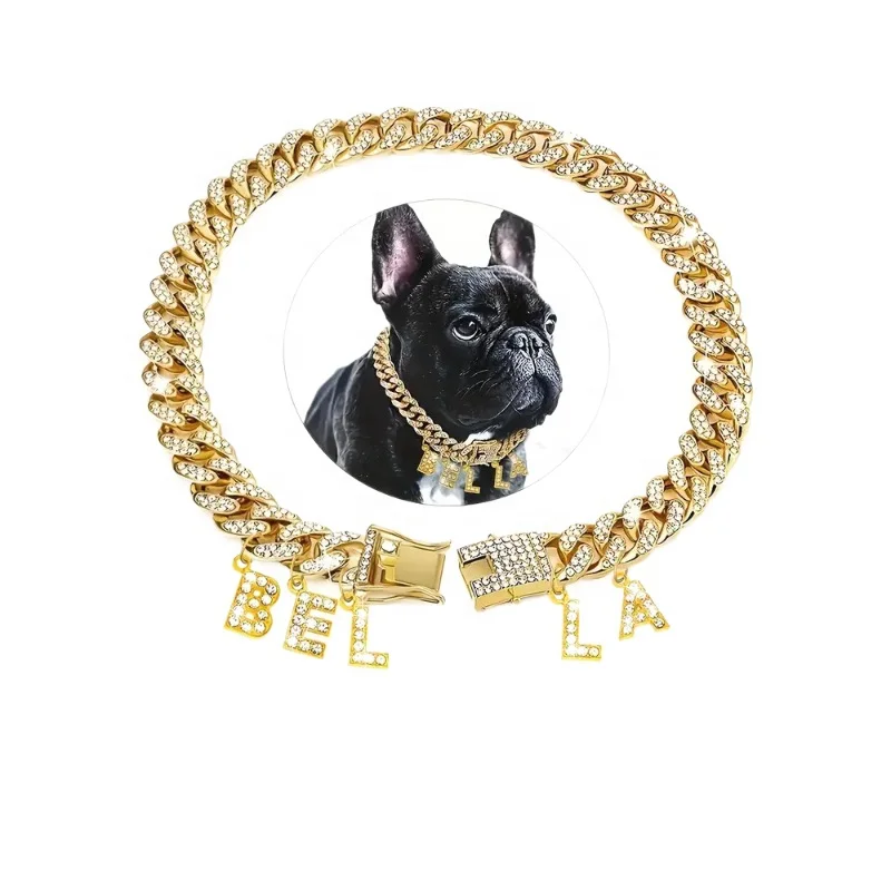 Alloy Quick-Release Rhinestone Crystal Studded Pet Collar with Adjustable Length for Dogs Cats Bling Rhinestone Pet Neck Collar