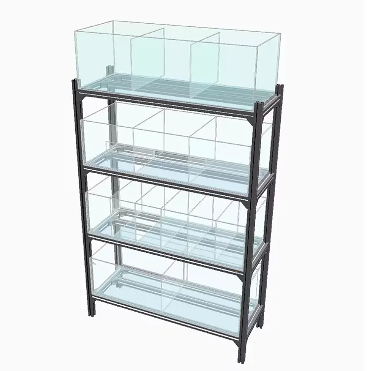Aluminum Alloy Profile Frame Wall Hanging Fish Tank Pool Aquarium Rack with Cabinet Customized Fish Aquarium Stand