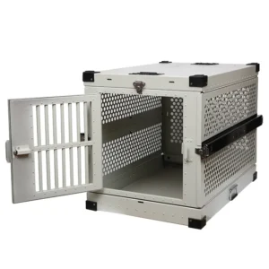 Aluminum Aviation Dog Carrier Folding Collapsible Dog Crate for Air Line Transportation Airplane Dog Kennel