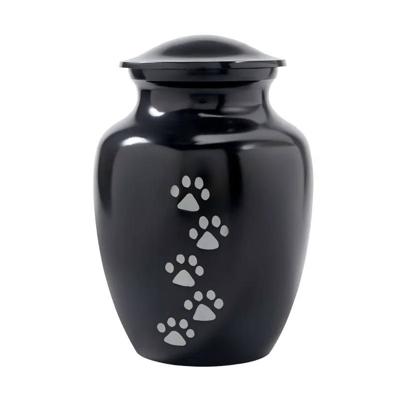 American Style Metal Urn High Quality Paw Print Pet Cremation Urns for Funeral Ashes Pet Keepsake Memorials Funeral Supplies