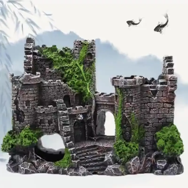 Ancient Castle Simulation Eco-Friendly Aquarium Accessory Fish Tank Decor