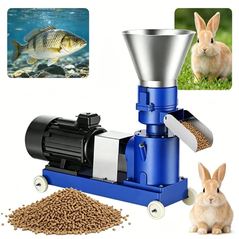 Animal Cattle Feed Pellet Machine Small Multifunctional Feed Pellet Production Line Stainless Steel Fish Feed Pellet Machine