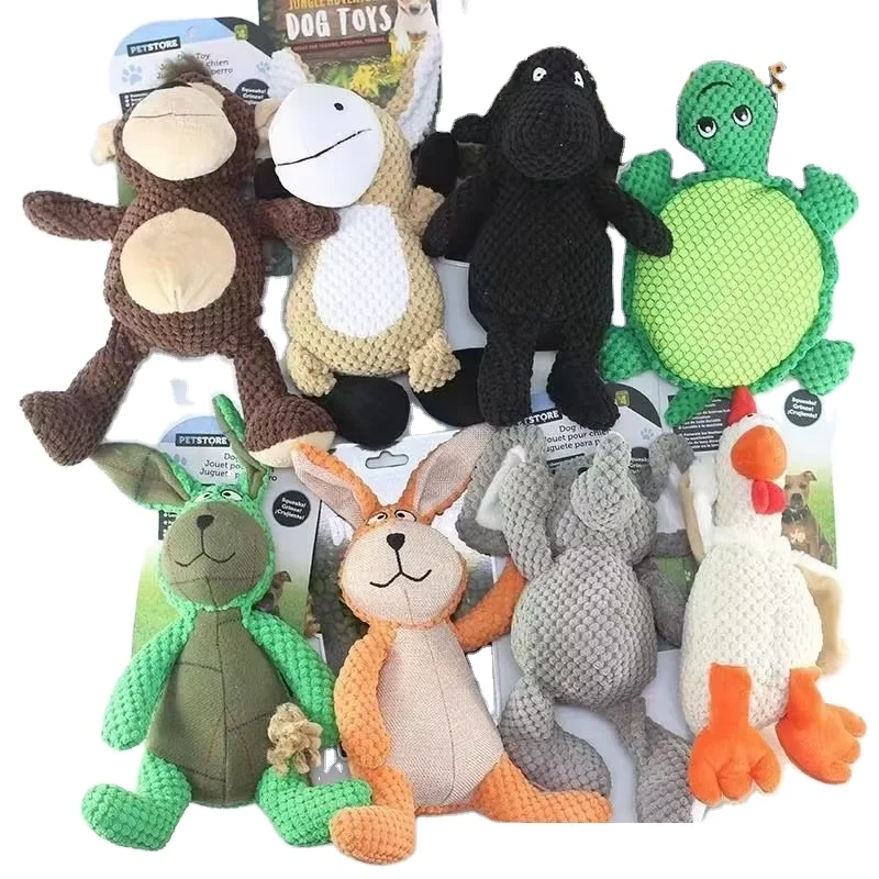 Animal Forest Series Holiday Plush Pet Toy Eco Friendly Pet Chew Squeak Toys
