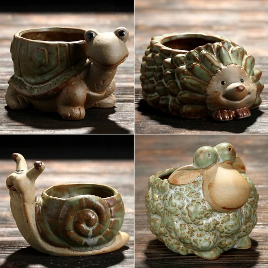 Animal Pot Zakka Ceramic Crafts Small Turtle