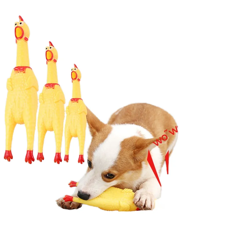 Animal Squeeze Toys Vinyl Cartoon Screaming Chicken Squeak Waterproof Outdoor Use Stress Relief Dog Biting Sound Toy