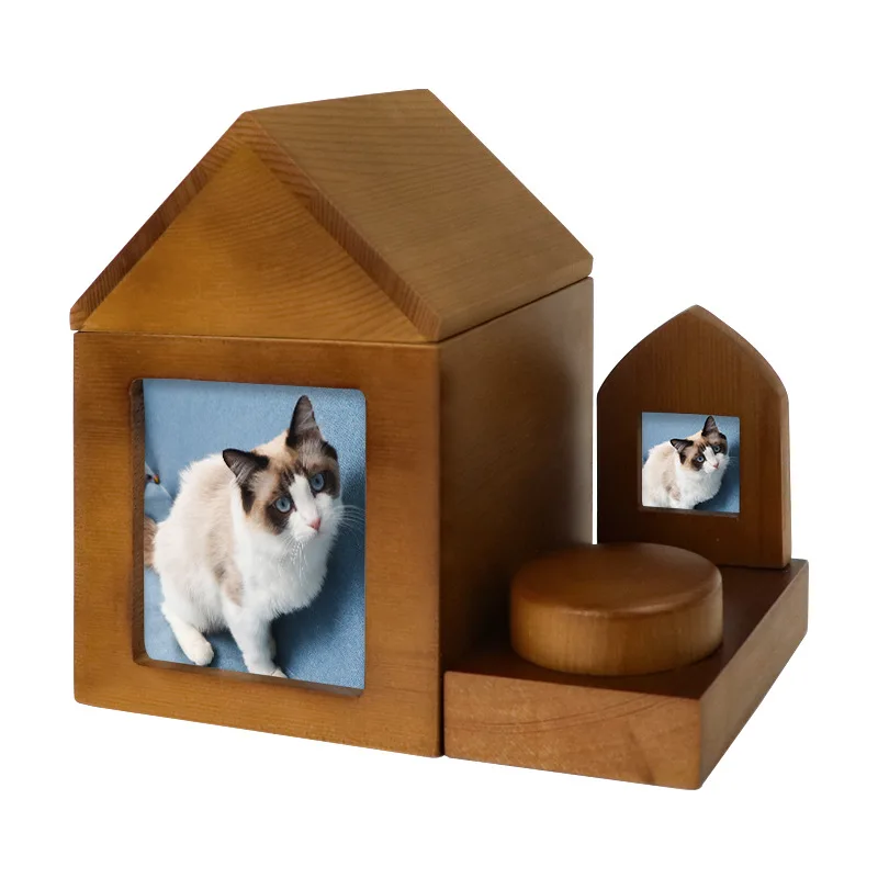 Animal Urns Funeral Supplies Small Plain Dog Wooden Cinerary Casket Pet Cat Memorial Urn