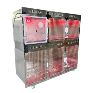 Animal Veterinary Equipment Stainless Steel Pet Dog Cage Oxygen ICU Cage for Hospitalization Treatment