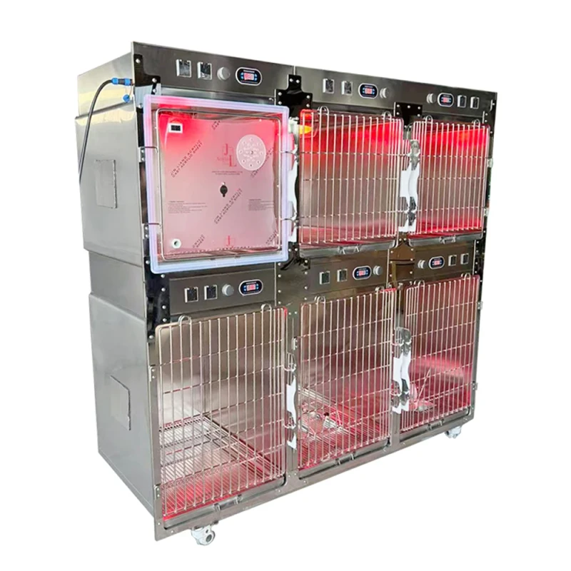 Animal Veterinary Equipment Stainless Steel Pet Dog Cage Oxygen ICU Cage for Hospitalization Treatment