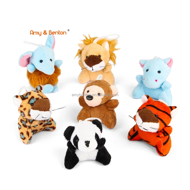Animals Keychain Decoration for Kids Mini Plush Animal Toy Set Animals Keychain for Themed Parties Gift Goody Bags Filler