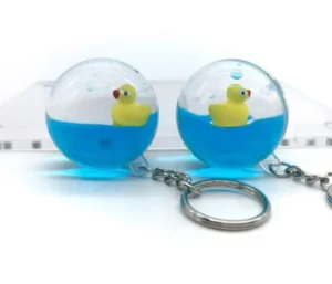 Anime Sphere Liquid Aquarium Acrylic Ball Liquid Water Liquor Flow Keychain Aqua FloatyKey Holder Floating Key Chain