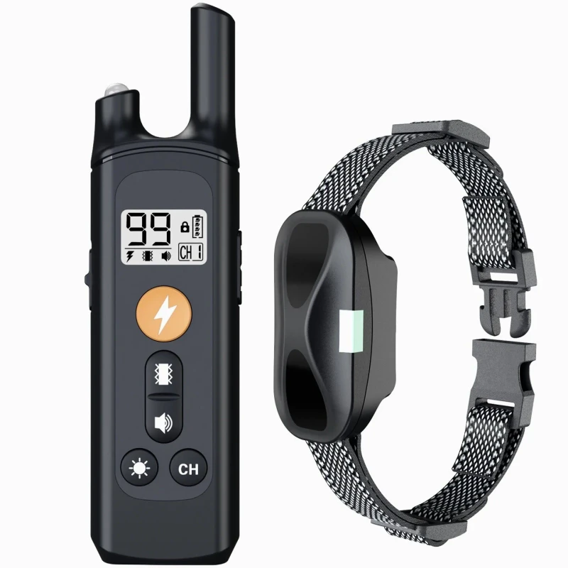 Anti Barking Remote Control Dog Trainer 800m Waterproof Electric Shock Collar with Adjustable Levels for Medium Large Small Dogs