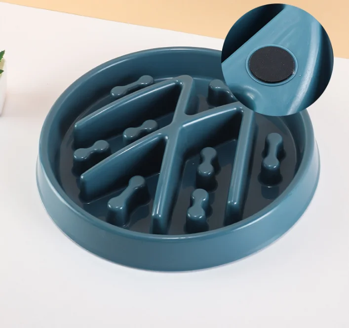 Anti Choke Slow Feeder Dog Bowl Non Slip Anti Tip Pet Food Dish PP Material Stop Bloat Feeding Utensils Cat and Small Medium Dog
