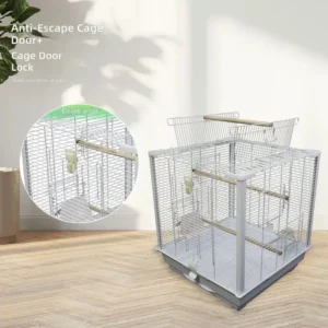 Anti Escape Iron Bird Cage for Birds Interactive Panoramic Sunroof Indoor Outdoor Cage for Parrots Pet Supplies