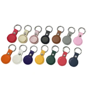 Anti Lost Shockproof Pet Dog Collar Case With Keychain Pu Leather Tracker Protective Cover for Apple Airtag