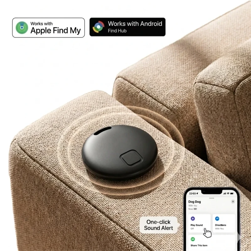 Anti Lost Waterproof Pet Tracker Tag with Dual OS App Control Real Time Tracking & Remote Control for Vehicles Bags Keys & Pets