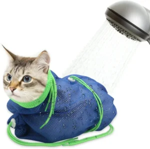 Anti Scratch Adjustable Grooming Breathable Mesh Shower Bag Pet Cleaning Bathing