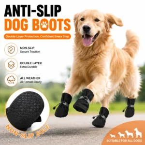 Anti Slip Breathable Pet Paw Socks Double Layer Soft Knit Rubber Grip Sole for Dogs Cats Hardwood Floor Protection All Season