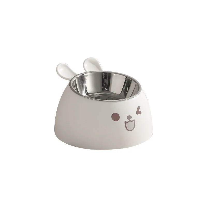 Anti Slip Creative Rabbit Ear Single Bowl Pet Feeder Cat Feeding Bowl