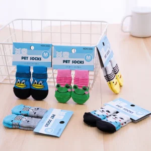 Anti Slip Dog Socks Small Cat Paw Protector Pet Doggie Grip Knit Socks Pet Paw Protector Traction for Small Medium Dog Wear