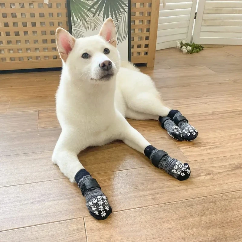 Anti-Slip Large Dog Socks With Double Sides Grips for Dog Shoes Control Paw Protector for Senior Dogs