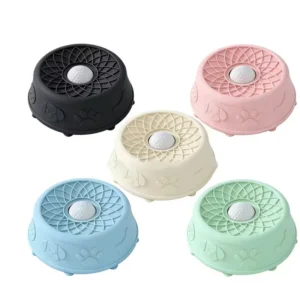 Anti Slip Slow Feeder Pet Bowl with Ball Plastic Dog Cat Feeding Bowl for Indoor Use