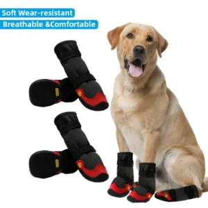 Anti slip Dog Booties Breathable Mesh Sport Style Rubber Reflective Protection Long Dog Shoes for Pet