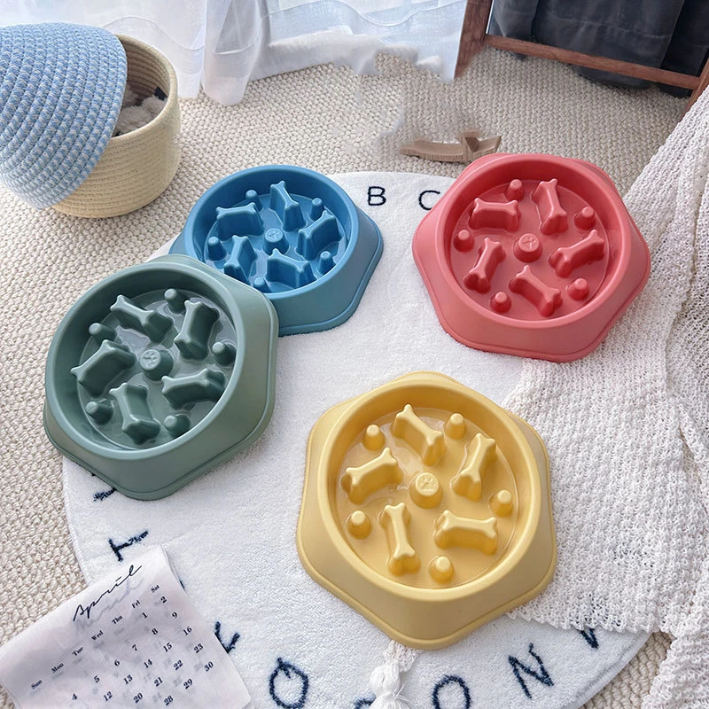 Anti slip Plastic Slow Feeder Dog Bowl