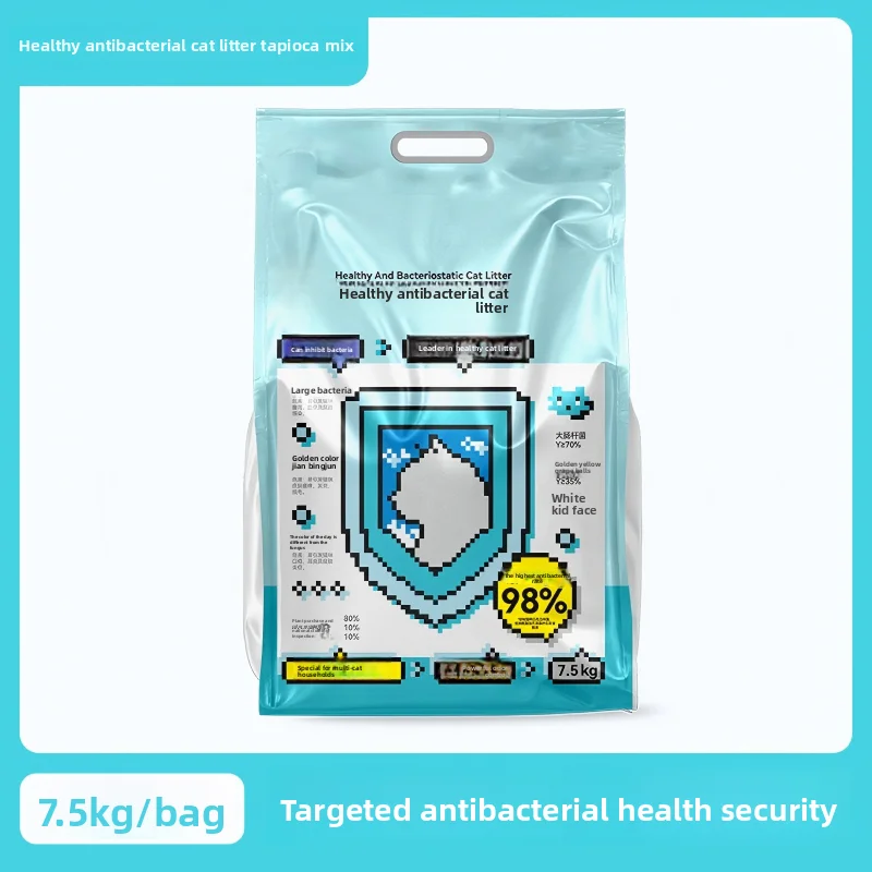 Antibacterial Flushable Biodegradable Eco Friendly Low Dust Odor Control Cassava Tofu Cat Litter Multi cat Family