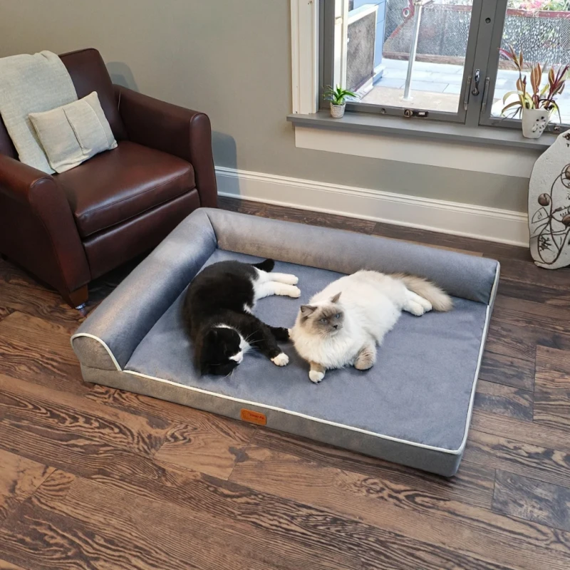 Antibacterial Winter Four Universal Pet Bed Thickened Duppet Cat Mat Removable Washable Solid Big Space Cat Nest 100% Cotton